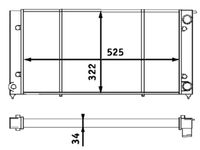 MAHLE CR340001S - Diámetro de salida 1 [mm]: 32<br>Calidad: ALTERNATIVO<br>Diámetro de entrada 1 [mm]: 32<br>Tipo radiador: Aletas refrigeración unidas mecánicamente<br>Restricción de fabricante: VALEO<br>Profundidad de red [mm]: 34<br>Longitud de red [mm]: 525<br>Ancho de red [mm]: 322<br>Material: Aluminio<br>Material: Plástico<br>