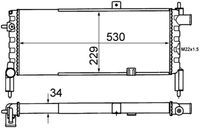 MAHLE CR442000S - Calidad: ALTERNATIVO<br>Tipo radiador: Aletas refrigeración unidas mecánicamente<br>Restricción de fabricante: VALEO<br>Profundidad de red [mm]: 34<br>Longitud de red [mm]: 528<br>Ancho de red [mm]: 230<br>Material: Aluminio<br>Material: Plástico<br>