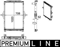 MAHLE CR772000P - Diámetro de salida 1 [mm]: 50<br>Calidad: Premium<br>Diámetro de entrada 1 [mm]: 50<br>Tipo radiador: Aletas refrigeración soldadas<br>Restricción de fabricante: BEHR<br>Profundidad de red [mm]: 52<br>Longitud de red [mm]: 1020<br>Ancho de red [mm]: 708<br>Material: Aluminio<br>Material: Plástico<br>