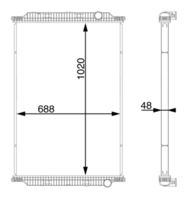 MAHLE CR772000S - Tipo radiador: Aletas refrigeración soldadas<br>Longitud de red [mm]: 1020<br>Ancho de red [mm]: 708<br>Profundidad de red [mm]: 52<br>Material depósitos de agua (radiador): Plástico<br>Artículo complementario / información complementaria 2: con bastidor<br>Fabricante: produced by MAHLE<br>h embalaje [cm]: 116,00<br>long. de embalaje [cm]: 144,5<br>Peso neto [g]: 26380<br>Ancho de embalaje [cm]: 36,00<br>