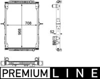 MAHLE CR892000P - Diámetro de salida 1 [mm]: 50<br>Calidad: Premium<br>Diámetro de entrada 1 [mm]: 50<br>Tipo radiador: Aletas refrigeración soldadas<br>Restricción de fabricante: BEHR<br>Profundidad de red [mm]: 52<br>Longitud de red [mm]: 968<br>Ancho de red [mm]: 708<br>Material: Aluminio<br>Material: Plástico<br>