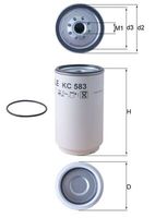 MAHLE KC583D - Filtro combustible