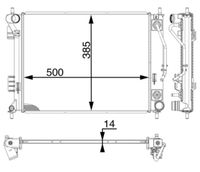 MAHLE CR1972000P - Código de motor: G4FC<br>Clase de caja de cambios: Transmisión automática<br>Longitud de red [mm]: 500<br>Profundidad de red [mm]: 16<br>Ancho de red [mm]: 368<br>Tipo radiador: Aletas refrigeración soldadas<br>