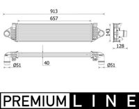 MAHLE CI551000P - Longitud de red [mm]: 656<br>Ancho de red [mm]: 147<br>Profundidad de red [mm]: 80<br>Tipo de refrigeración: refrigerado por aire<br>Material depósitos de agua (radiador): Plástico<br>Material aletas refrigeradoras: Aluminio<br>