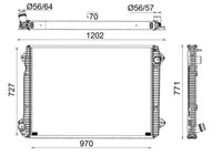 MAHLE CR2451000P - Profundidad de red [mm]: 42<br>Longitud de red [mm]: 970<br>Ancho de red [mm]: 728<br>