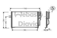 WEBASTO 82D0225143A - año construcción hasta: 12/2003<br>Ancho de red [mm]: 614<br>Longitud de red [mm]: 330<br>Profundidad de red [mm]: 16<br>Material: Aluminio<br>Artículo complementario / información complementaria 2: sin secador<br>Agente frigorífico: R 134 a<br>Peso [kg]: 3,57<br>