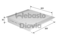 WEBASTO 82D0325113A - Tipo de filtro: filtro de depósito interior biofuncional<br>Longitud [mm]: 280<br>Material bastidor: textil<br>Ancho [mm]: 185<br>Altura [mm]: 35<br>Material: Carbón activado<br>Tipo de filtro: con efecto bactericida<br>Tipo de filtro: con efecto fungicida<br>Tipo de filtro: Filtro partículas finas (PM 2.5)<br>