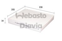 WEBASTO 82D0325164A - Tipo de filtro: filtro de depósito interior biofuncional<br>Longitud [mm]: 233<br>Material bastidor: textil<br>Ancho [mm]: 208<br>Altura [mm]: 35<br>Material: Carbón activado<br>Tipo de filtro: con efecto bactericida<br>Tipo de filtro: con efecto fungicida<br>Tipo de filtro: Filtro partículas finas (PM 2.5)<br>