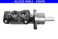 ATE 010478 - Dinámica de frenado / conducción: para vehículos sin ABS<br>Diámetro del pistón 1 [mm]: 25,4<br>Sistema de frenos: ATE<br>Longitud 2 [mm]: 121<br>Longitud 1 [mm]: 32<br>Rosca 1: 4x M10x1.0<br>Material: Aluminio<br>Cantidad de agujeros de fijación: 2<br>Peso [kg]: 0,54<br>Número de conexiones: 4<br>