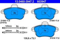 ATE 603947 - Número de WVA: 21504<br>Lado de montaje: Eje delantero<br>