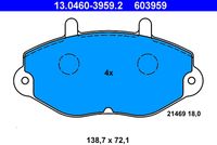 ATE 603959 - adecuado para tamaño llanta [pulgada]: 15<br>Lado de montaje: Eje delantero<br>