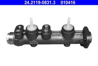 ATE 010416 - Diámetro del pistón 1 [mm]: 19<br>Sistema de frenos: BOSCH/BENDIX<br>Longitud 2 [mm]: 190<br>Longitud 1 [mm]: 10<br>Rosca 1: 3x M10x1.25<br>Material: Hierro fundido<br>Cantidad de agujeros de fijación: 2<br>Peso [kg]: 1,1<br>Número de conexiones: 3<br>