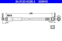 ATE 330910 - Tubo flexible de frenos