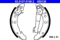 ATE 650126 - Lado de montaje: Eje trasero<br>Diámetro [mm]: 180<br>Ancho [mm]: 31<br>