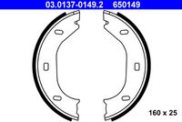 ATE 650149 - Restricción de fabricante: ATE<br>Diámetro [mm]: 160<br>Ancho [mm]: 25<br>Lado de montaje: Eje trasero<br>