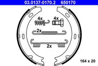 ATE 650170 - año construcción desde: 02/1997<br>Lado de montaje: Eje trasero<br>Restricción de fabricante: TRW<br>Diámetro [mm]: 164<br>Ancho [mm]: 20<br>