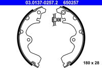 ATE 650257 - Lado de montaje: Eje trasero<br>Diámetro [mm]: 180<br>Ancho [mm]: 27,3<br>