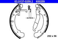 ATE 650259 - Lado de montaje: Eje trasero<br>Diámetro [mm]: 252<br>Ancho [mm]: 56<br>