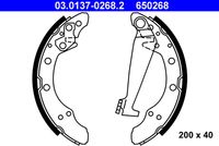 ATE 650268 - Lado de montaje: Eje trasero<br>Diámetro [mm]: 200<br>Ancho [mm]: 40<br>Sistema de frenos: VAG<br>