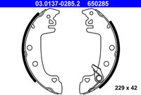 ATE 650285 - Lado de montaje: Eje trasero<br>Diámetro [mm]: 228,6<br>Ancho [mm]: 42<br>Sistema de frenos: ATE TEVES<br>