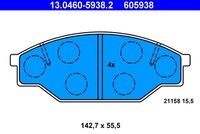 ATE 605938 - Juego de pastillas de freno