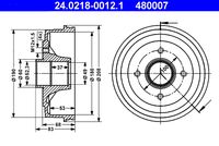 ATE 24.0218-0012.1 - Tambor de freno