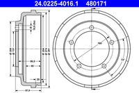 ATE 480171 - Tambor de freno