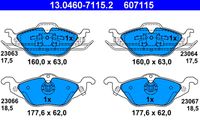 ATE 13.0460-7115.2 - Juego de pastillas de freno