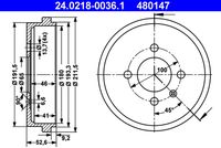 ATE 480147 - Tambor de freno