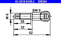 ATE 390364 - Válvula/tornillo de purga de aire