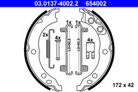 ATE 654002 - Lado de montaje: Eje trasero<br>Restricción de fabricante: TRW<br>Diámetro [mm]: 172<br>Ancho [mm]: 42<br>