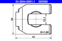 ATE 390568 - Soporte, tubo flexible de freno