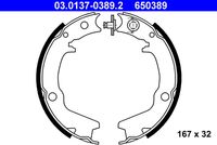 ATE 650389 - Lado de montaje: Eje trasero<br>Diámetro [mm]: 170<br>Ancho [mm]: 31,6<br>