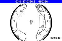 ATE 650396 - Lado de montaje: Eje trasero<br>Dinámica de frenado / conducción: para vehículos sin ABS<br>