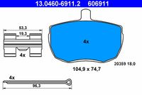 ATE 606911 - Juego de pastillas de freno