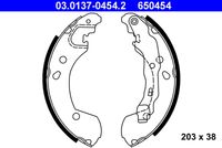 ATE 650454 - Dinámica de frenado / conducción: para vehículos sin ESP<br>Lado de montaje: Eje trasero<br>Diámetro [mm]: 200<br>Ancho [mm]: 38<br>