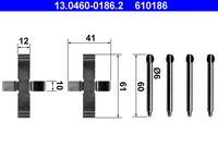 ATE 610186 - Lado de montaje: Eje trasero<br>Sistema de frenos: ATE<br>Peso [kg]: 0,07<br>