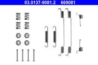 ATE 669081 - Lado de montaje: Eje trasero<br>Sistema de frenos: BOSCH/BENDIX<br>Diámetro interior de tambor de freno [mm]: 180<br>Peso [kg]: 0,1<br>