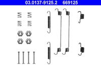 ATE 669125 - Lado de montaje: Eje trasero<br>Sistema de frenos: BOSCH/BENDIX<br>Diámetro interior de tambor de freno [mm]: 203<br>Peso [kg]: 0,09<br>