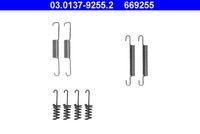 ATE 669255 - Lado de montaje: Eje trasero<br>Sistema de frenos: ATE<br>Diámetro interior de tambor de freno [mm]: 160<br>Frenos: para freno de detención<br>Peso [kg]: 0,06<br>