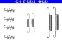 ATE 669283 - Lado de montaje: Eje trasero<br>Equipamiento de vehículo: para vehículos sin freno de estacionamiento electrónico<br>Sistema de frenos: LUCAS/TRW<br>para artículo nr.: 9071<br>Ancho [mm]: 25<br>Peso [kg]: 0,05<br>Diámetro interior de tambor de freno [mm]: 178<br>Restricción de fabricante: TRW<br>Frenos: para freno de detención<br>