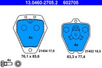 ATE 602705 - Juego de pastillas de freno