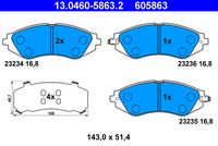 ATE 13.0460-5863.2 - Juego de pastillas de freno