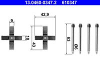 ATE 610347 - Lado de montaje: Eje delantero<br>Sistema de frenos: ATE<br>Peso [kg]: 0,02<br>Forma de resorte: Muelle de alambre<br>