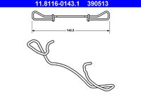 ATE 11.8116-0143.1 - Muelle, pinza de freno