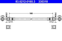 ATE 330318 - Tubo flexible de frenos