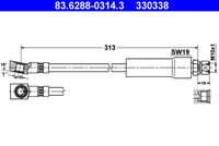 ATE 330338 - Tubo flexible de frenos