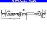 ATE 24.5303-0400.3 - Tubo flexible de frenos