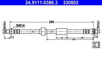 ATE 330503 - Tubo flexible de frenos