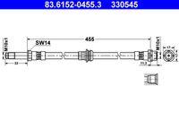 ATE 83.6152-0455.3 - Tubo flexible de frenos